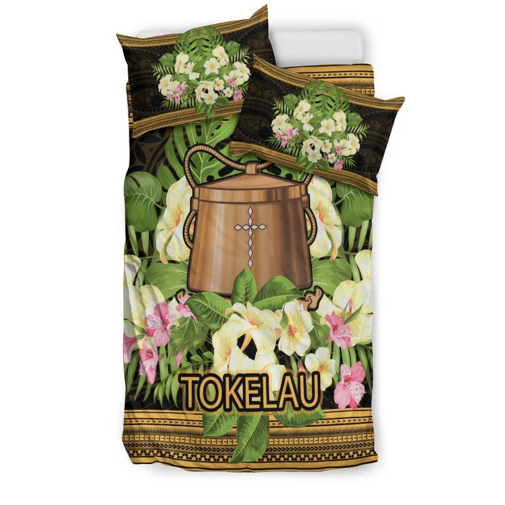 Tokelau Bedding Set - Polynesian Gold Patterns Collection - Vibe Hoodie Shop