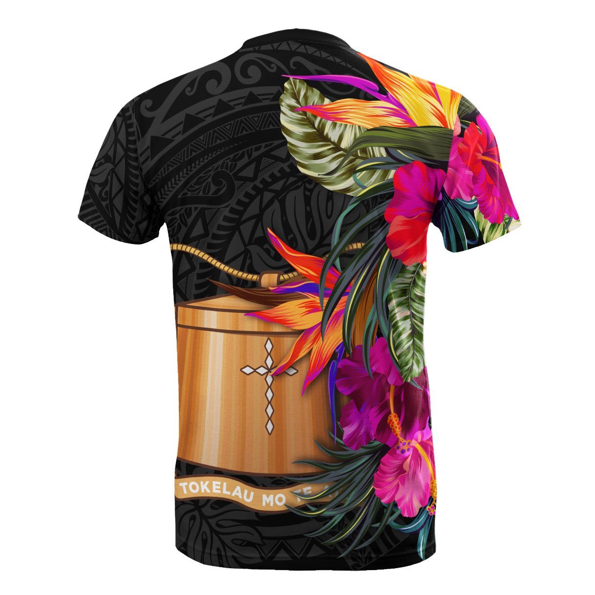 Vibe Hoodie Tokelau T shirt - Polynesian Hibiscus Pattern - Vibe Hoodie Shop