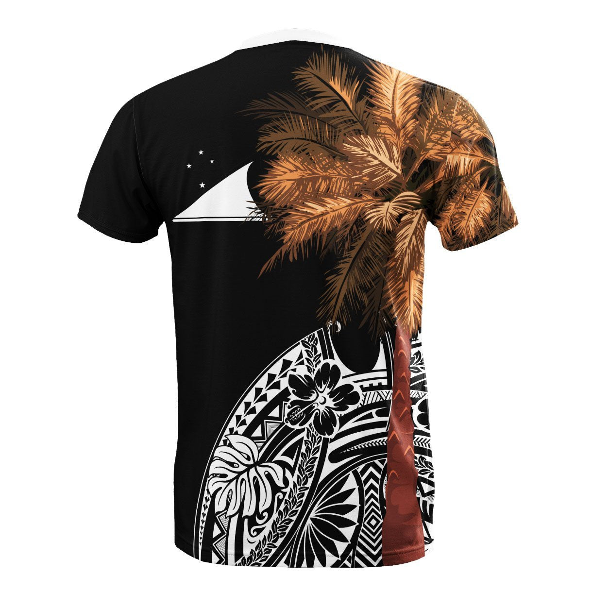 Vibe Hoodie Tokelau All T shirt - Polynesian Palm Tree Black - Vibe Hoodie Shop