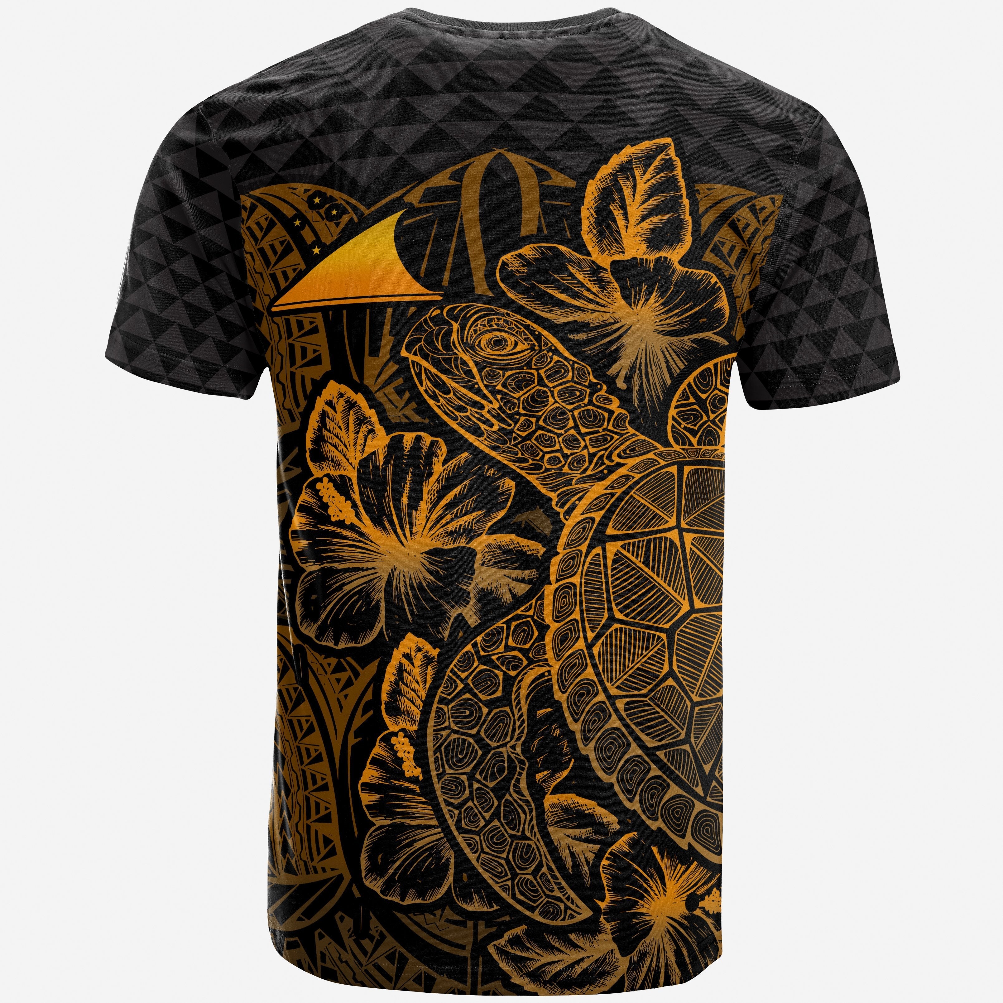 Vibe Hoodie Tokelau T shirt - Tokelau Flag Turtle Hibiscus Gold - Vibe Hoodie Shop