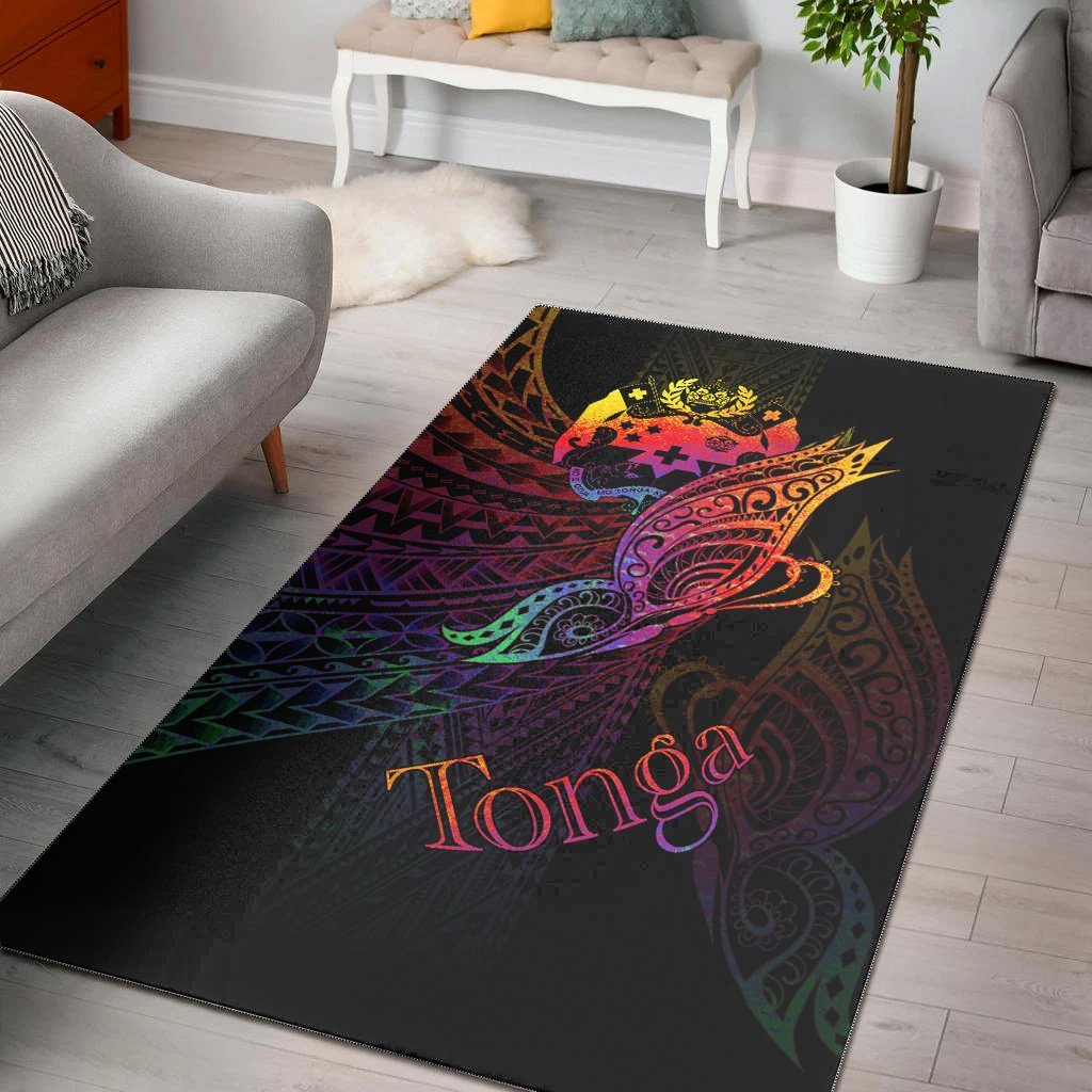 Tonga Area Rug - Butterfly Polynesian Style - Vibe Hoodie Shop