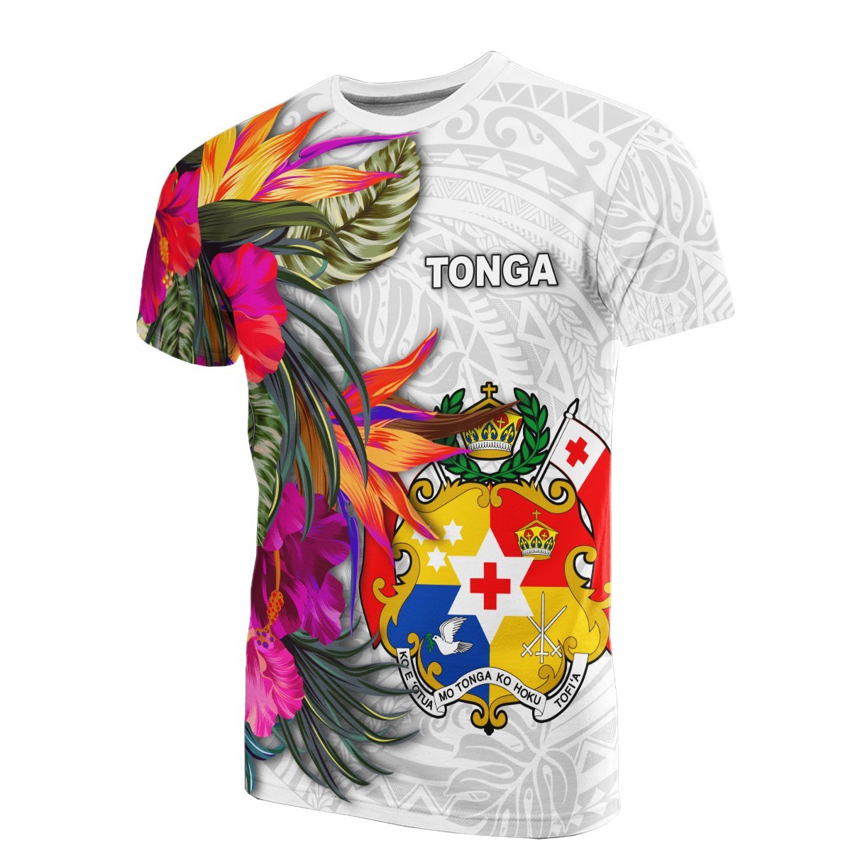 Vibe Hoodie Tonga T shirt Polynesian Hibiscus White Pattern - Vibe Hoodie Shop
