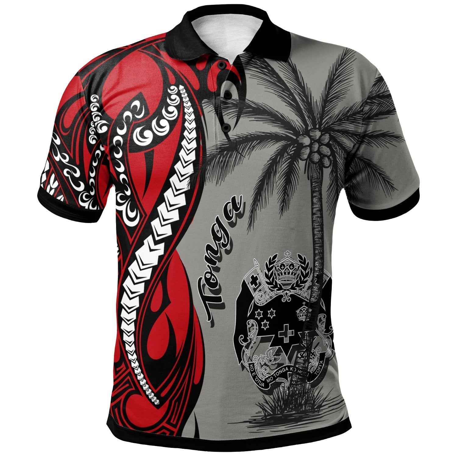 Tonga Polo Shirt - Classical Coconut Tree - Vibe Hoodie Shop