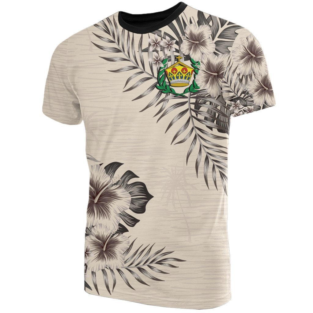 Tonga T shirt The Beige Hibiscus - Vibe Hoodie Shop