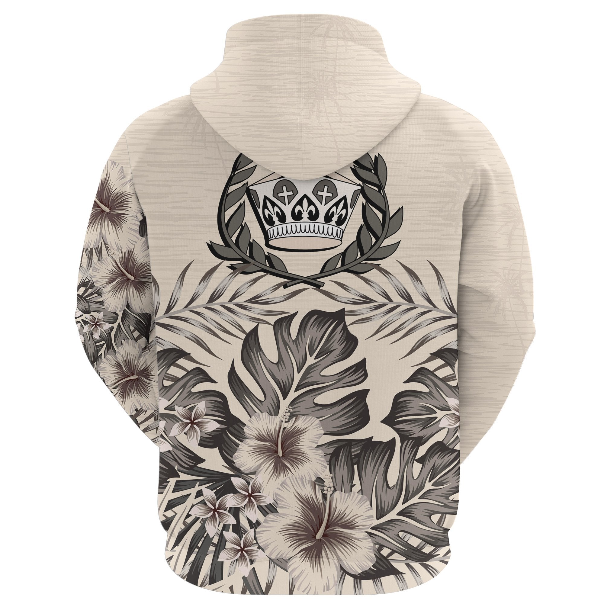 Tonga Hoodie The Beige Hibiscus - Vibe Hoodie Shop