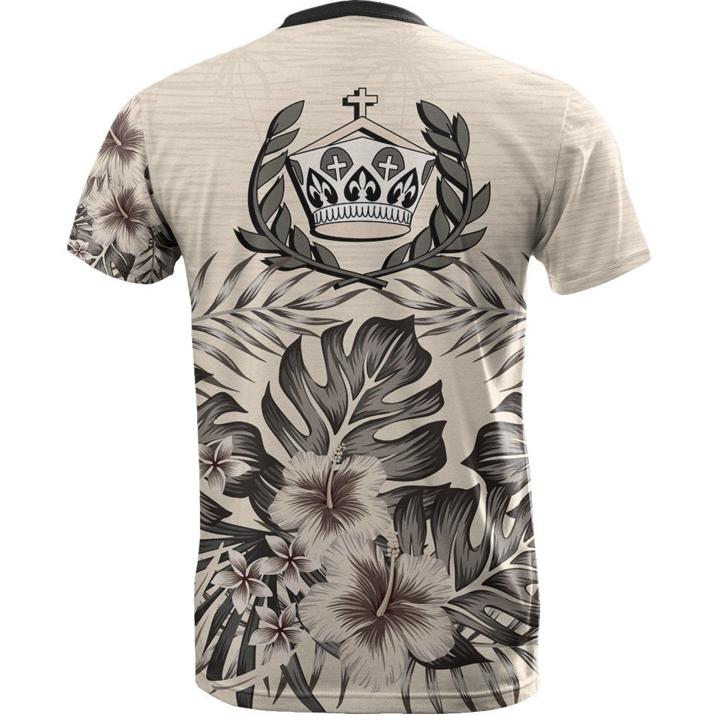 Tonga T shirt The Beige Hibiscus - Vibe Hoodie Shop