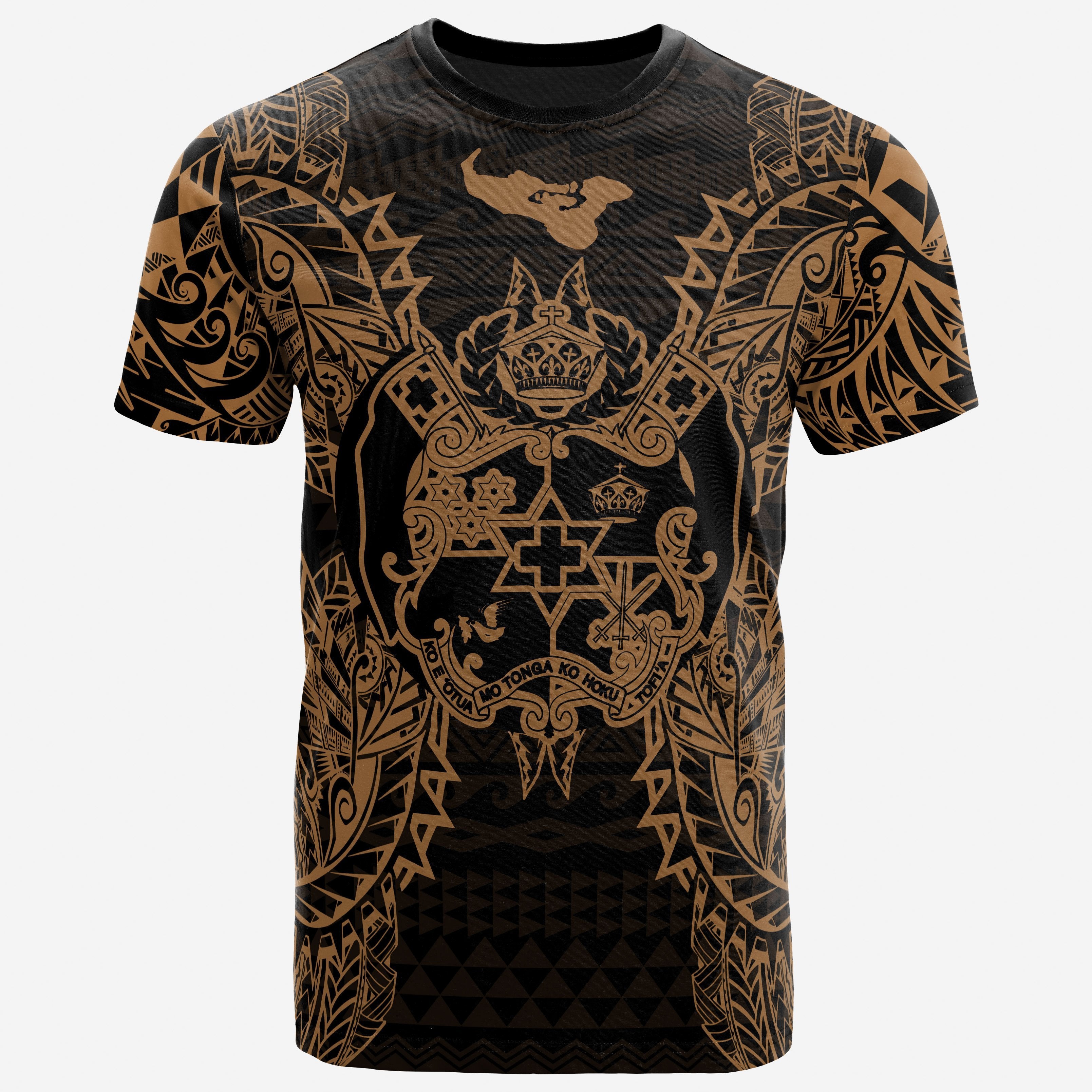 Vibe Hoodie Tonga All T shirt - Tonga Coat Of Arms Map Polynesian Tattoo Gold - Vibe Hoodie Shop