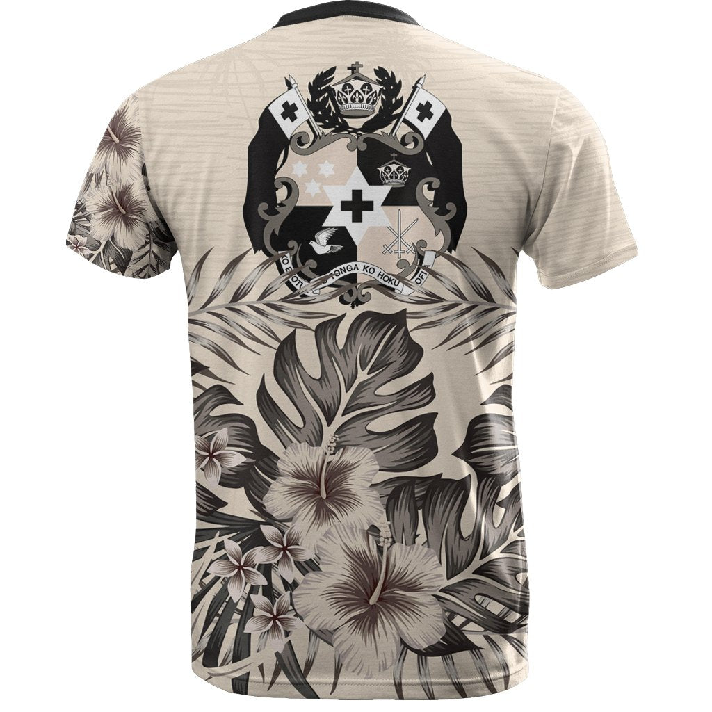 Tonga T shirt The Beige Hibiscus No - Vibe Hoodie Shop