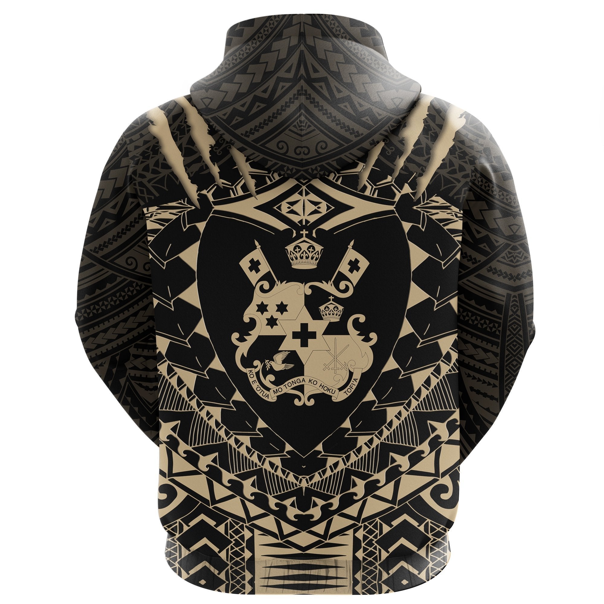 Tongan Tattoo - Tongan Coat Of Arms Zip Hoodie - Vibe Hoodie Shop