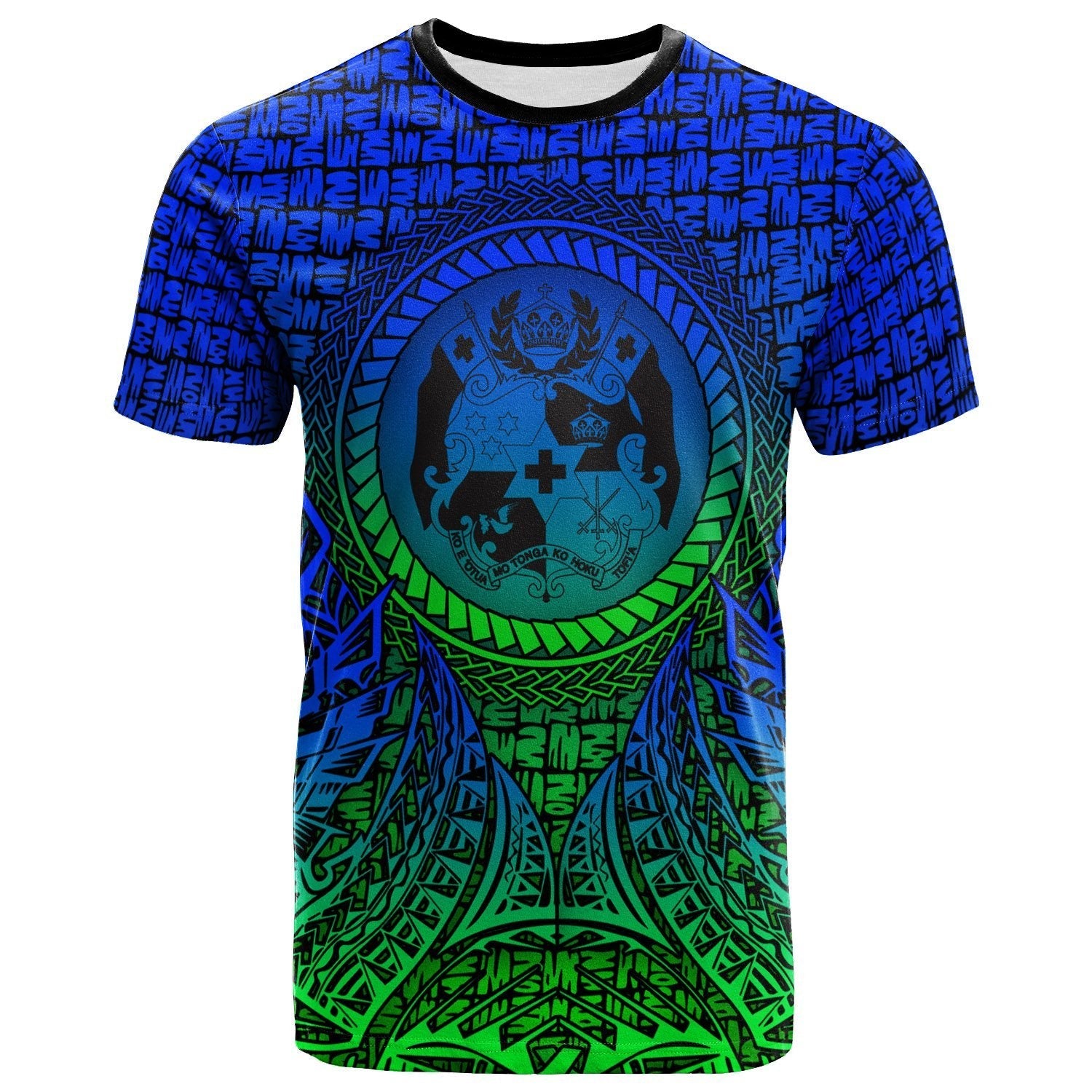 Vibe Hoodie Tonga T shirt - Circle Pattern Blue - Vibe Hoodie Shop