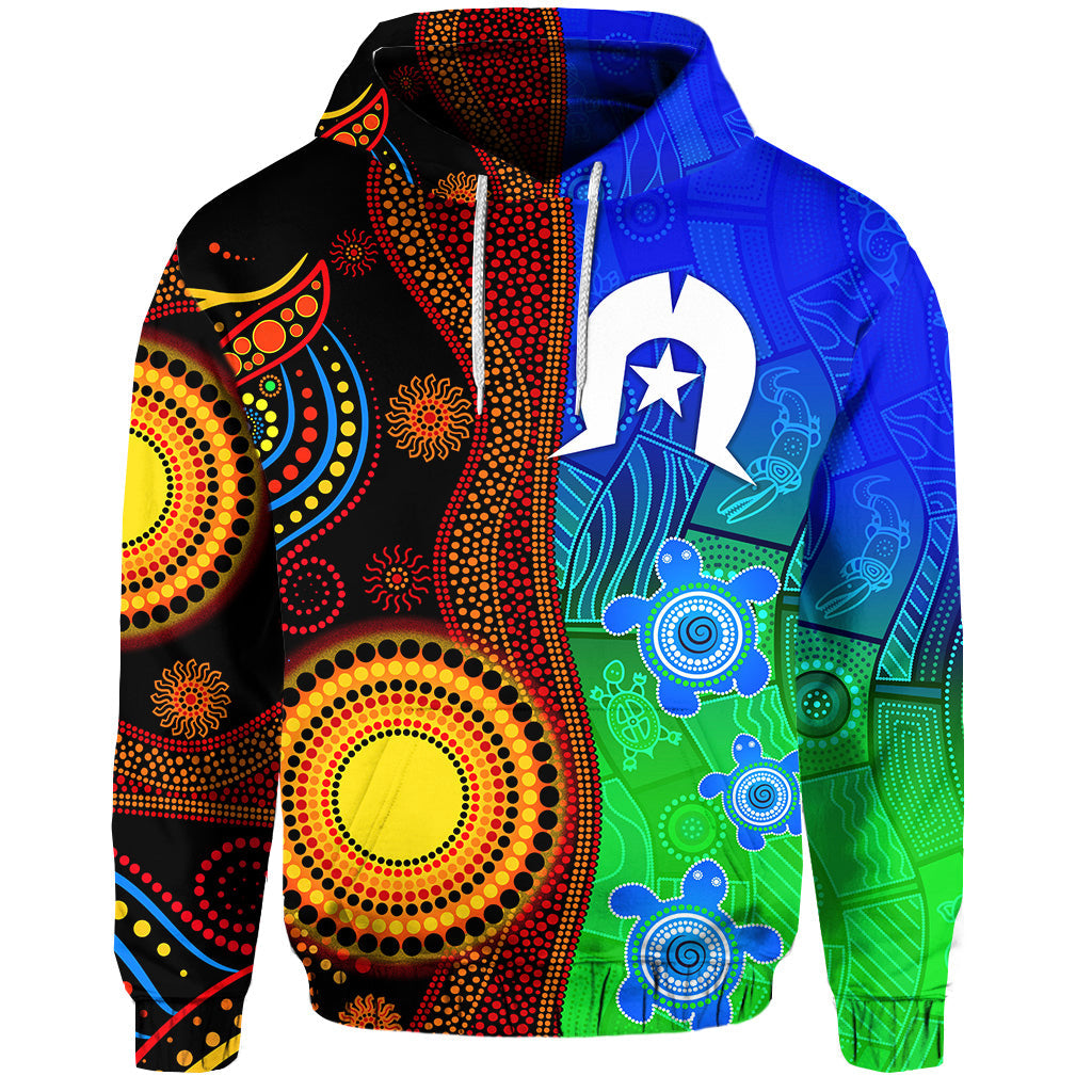 (Custom Personalised) Australia Indigenous Aboriginal And Torres Strait Islands Hoodie Flag Vibes LT8 - Vibe Hoodie Shop