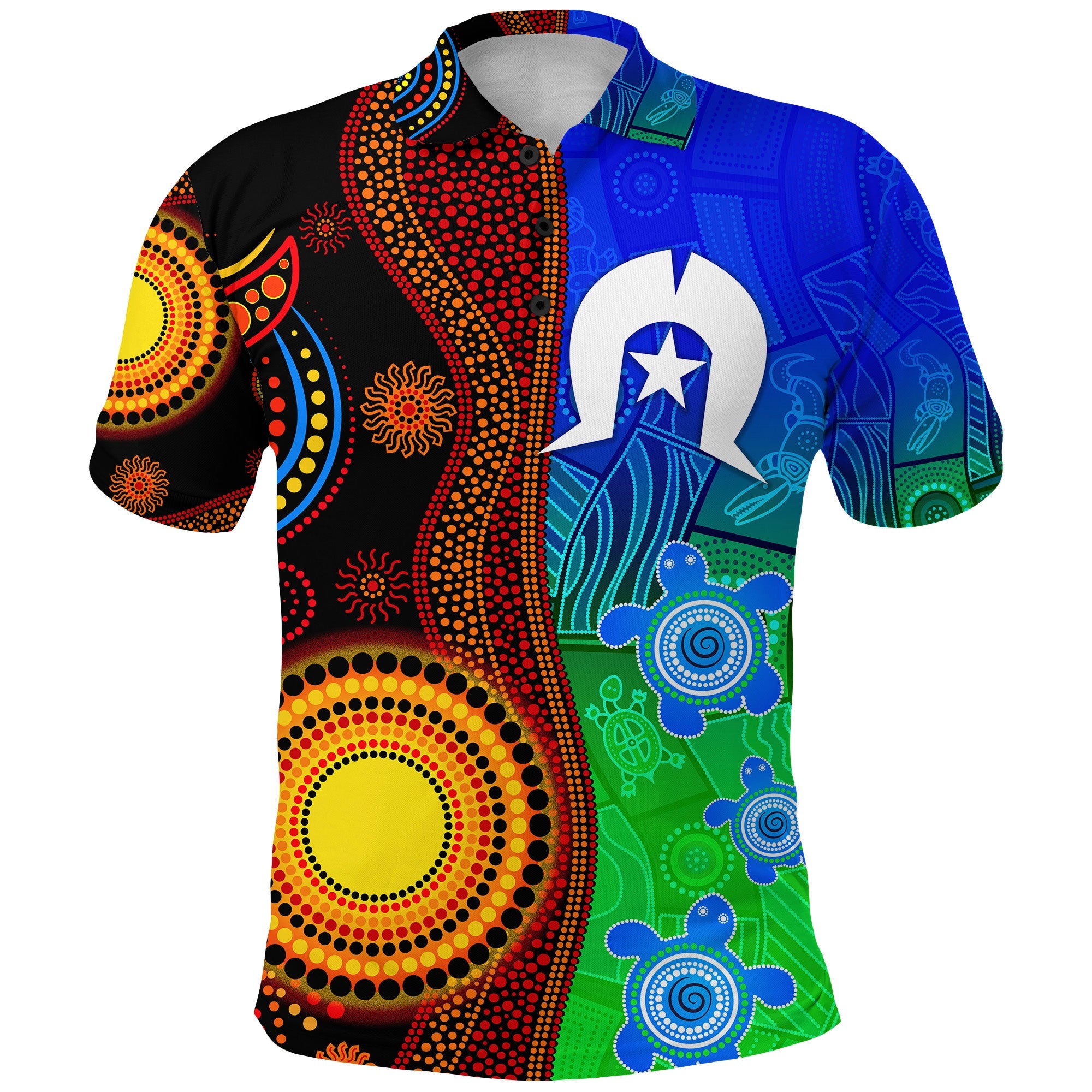 Australia Indigenous Aboriginal And Torres Strait Islands Polo Shirt Flag Vibes - Vibe Hoodie Shop