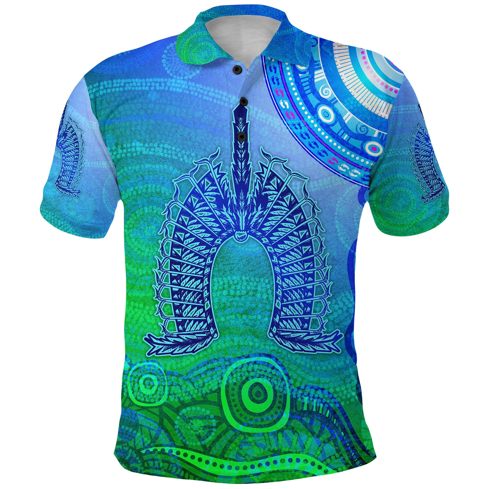 Aboriginal Torres Strait Islands Polo Shirt Wave Vibes - Vibe Hoodie Shop