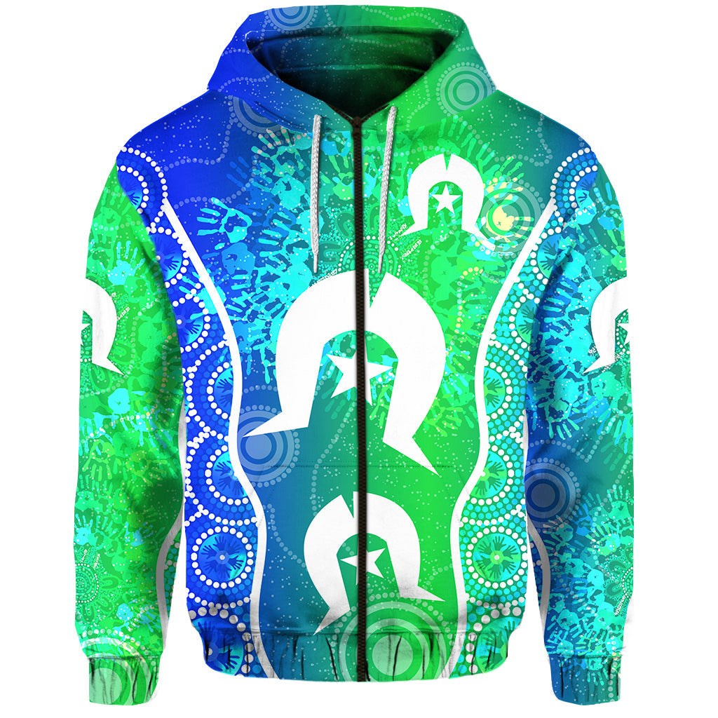 Aboriginal Torres Strait Islands Zip Hoodie Flag Vibes LT8 - Vibe Hoodie Shop