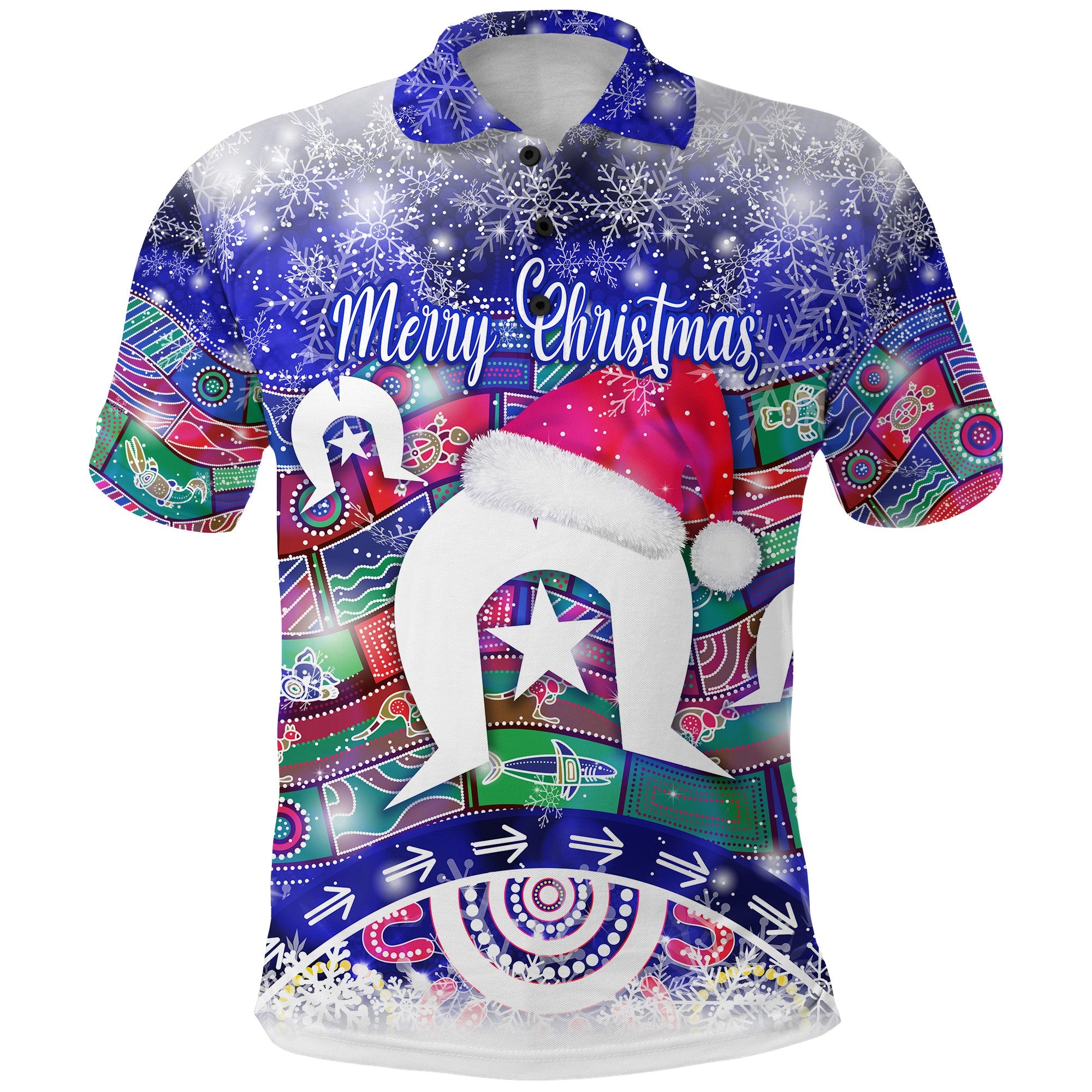 Australian Torres Trait Islands Christmas Polo Shirt Original Style - Blue - Vibe Hoodie Shop