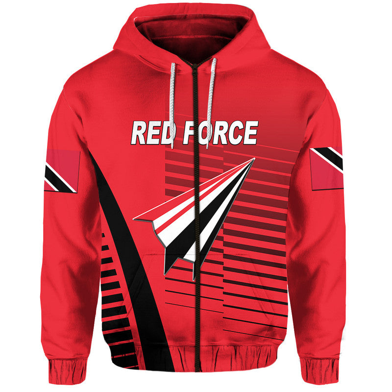 (Custom Personalised) Trinidad And Tobago Cricket Red Force Zip Up And Pullover Hoodie Simple Style LT8 - Vibe Hoodie Shop