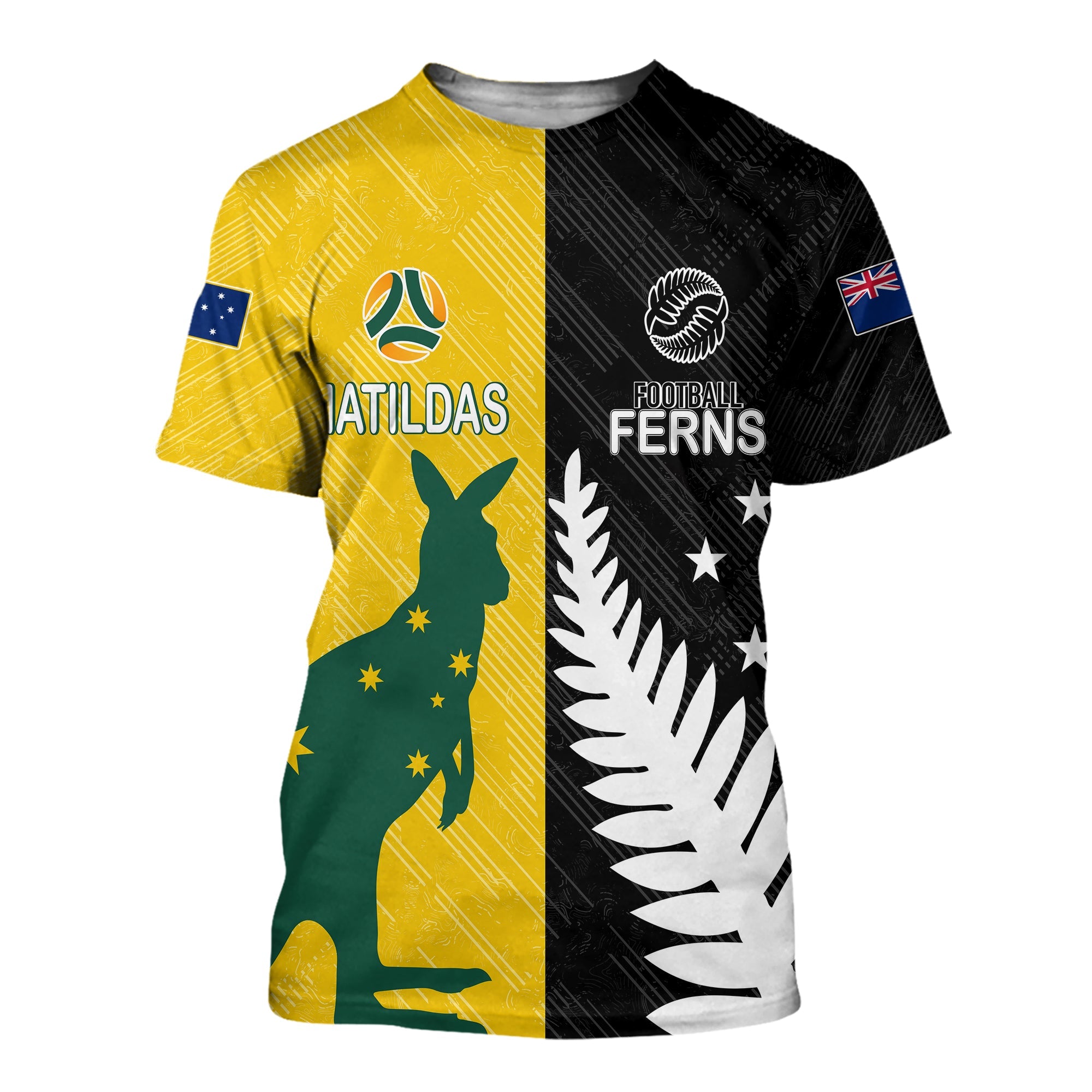 Australia Matildas Mix New Zealand Ferns World Cup T Shirt - Vibe Hoodie Shop