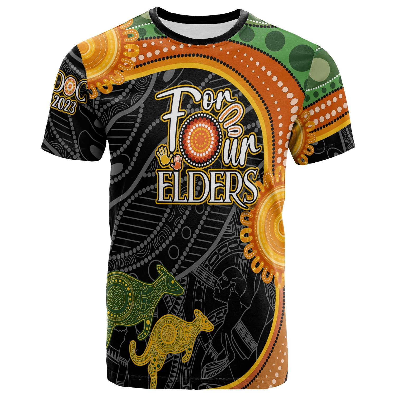 Personalised Australia Indigenous NAIDOC Week 2023 With Kangaroos T Shirt - Vibe Hoodie Shop
