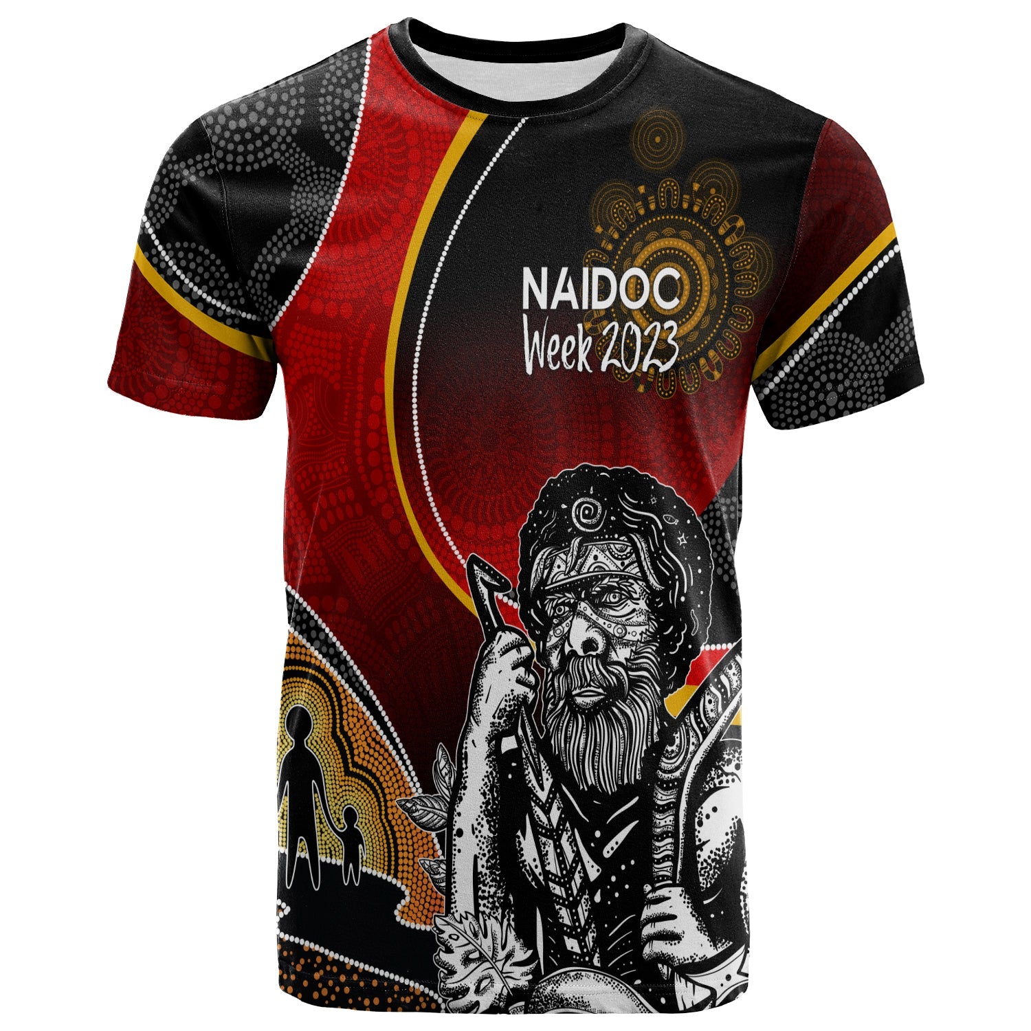 NAIDOC Week 2023 T Shirt Aboriginal Art - For Our Elders - Vibe Hoodie Shop