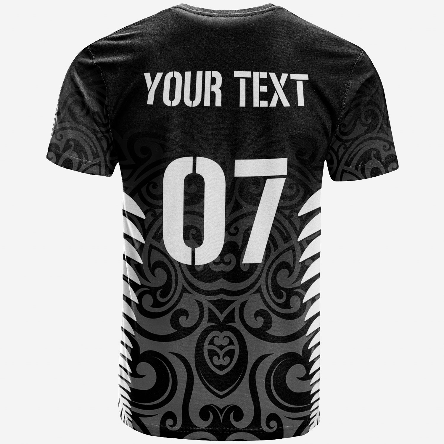 Personalised New Zealand Rugby T Shirt All Black Champion - Vibe Hoodie Shop