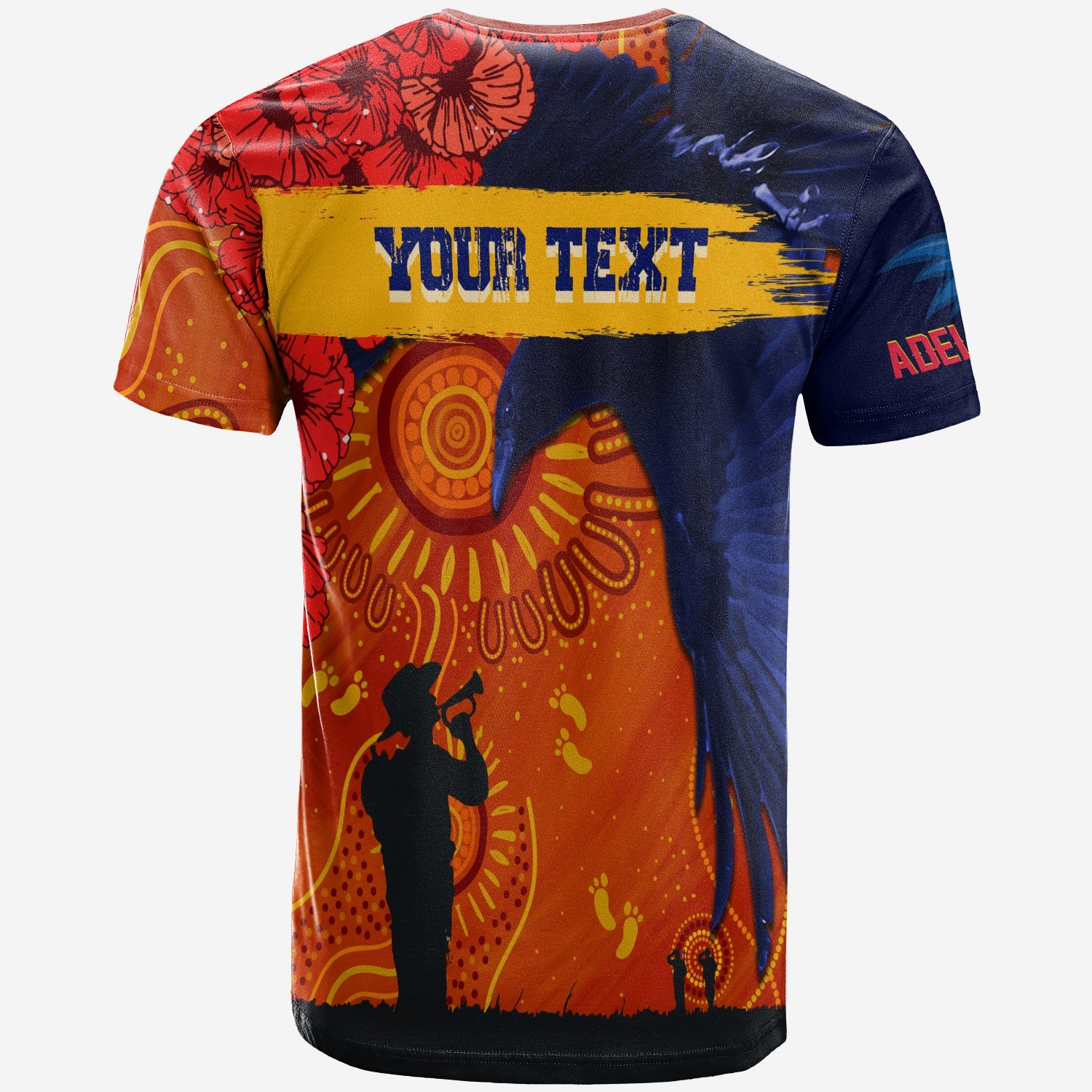 (Custom Personalised) Adelaide Crows Indigenous ANZAC Day T shirt We Will Remember - Vibe Hoodie Shop
