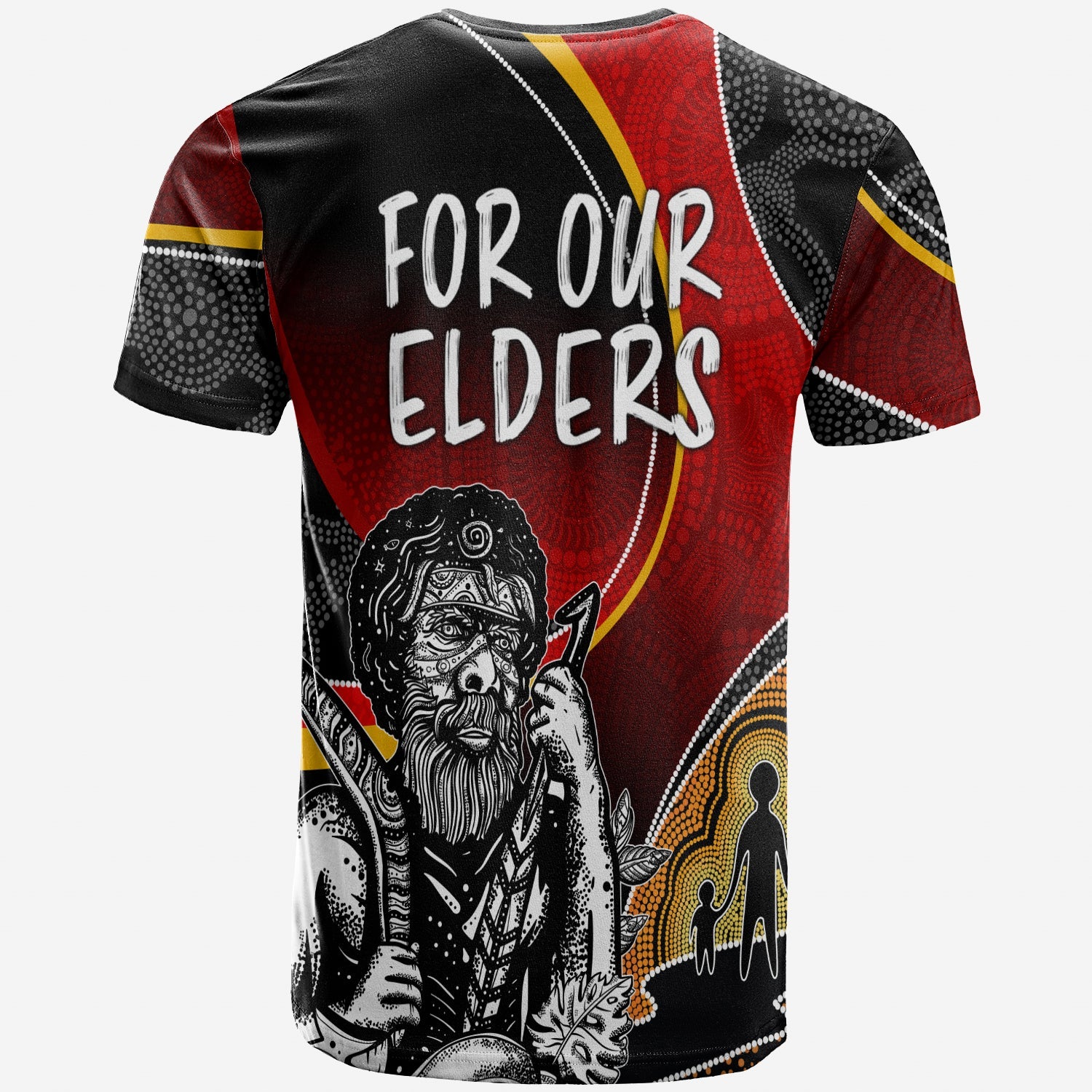 NAIDOC Week 2023 T Shirt Aboriginal Art - For Our Elders - Vibe Hoodie Shop