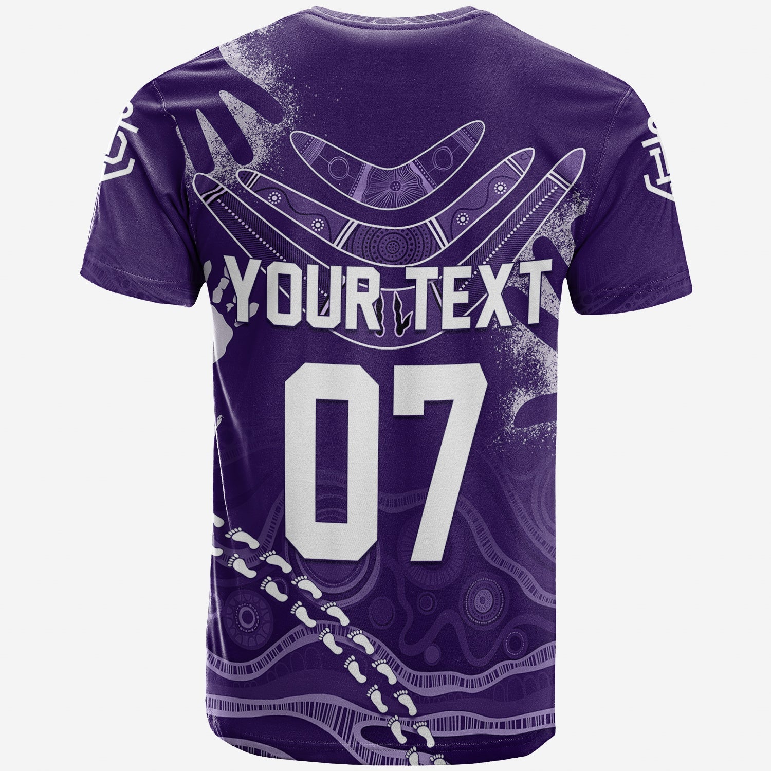 Personalised Freo Dockers Aboriginal T Shirt Purple Tsunami - Vibe Hoodie Shop