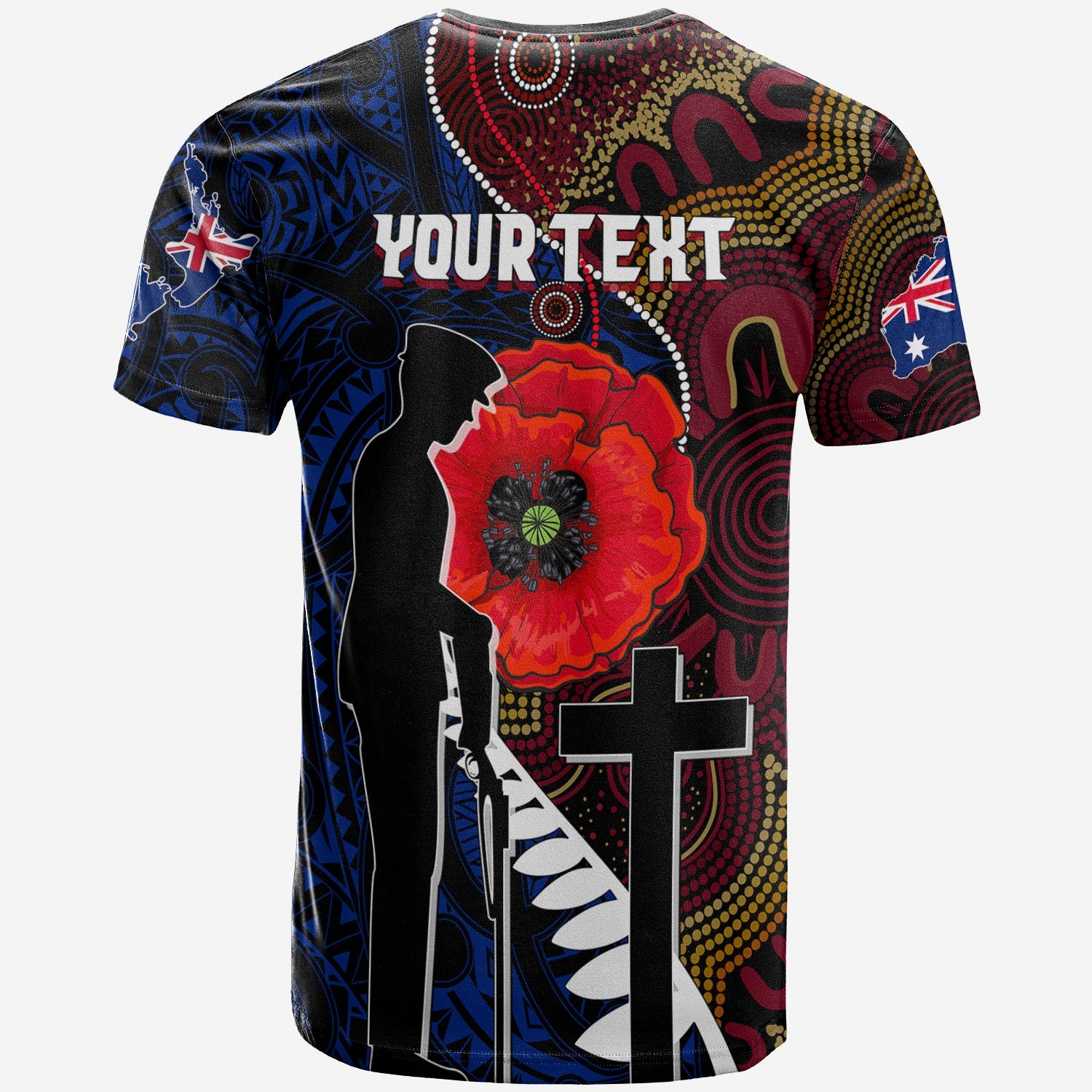 (Custom Personalised) Aboriginal Mix Maori ANZAC Day T shirt Lest We Forget - Vibe Hoodie Shop