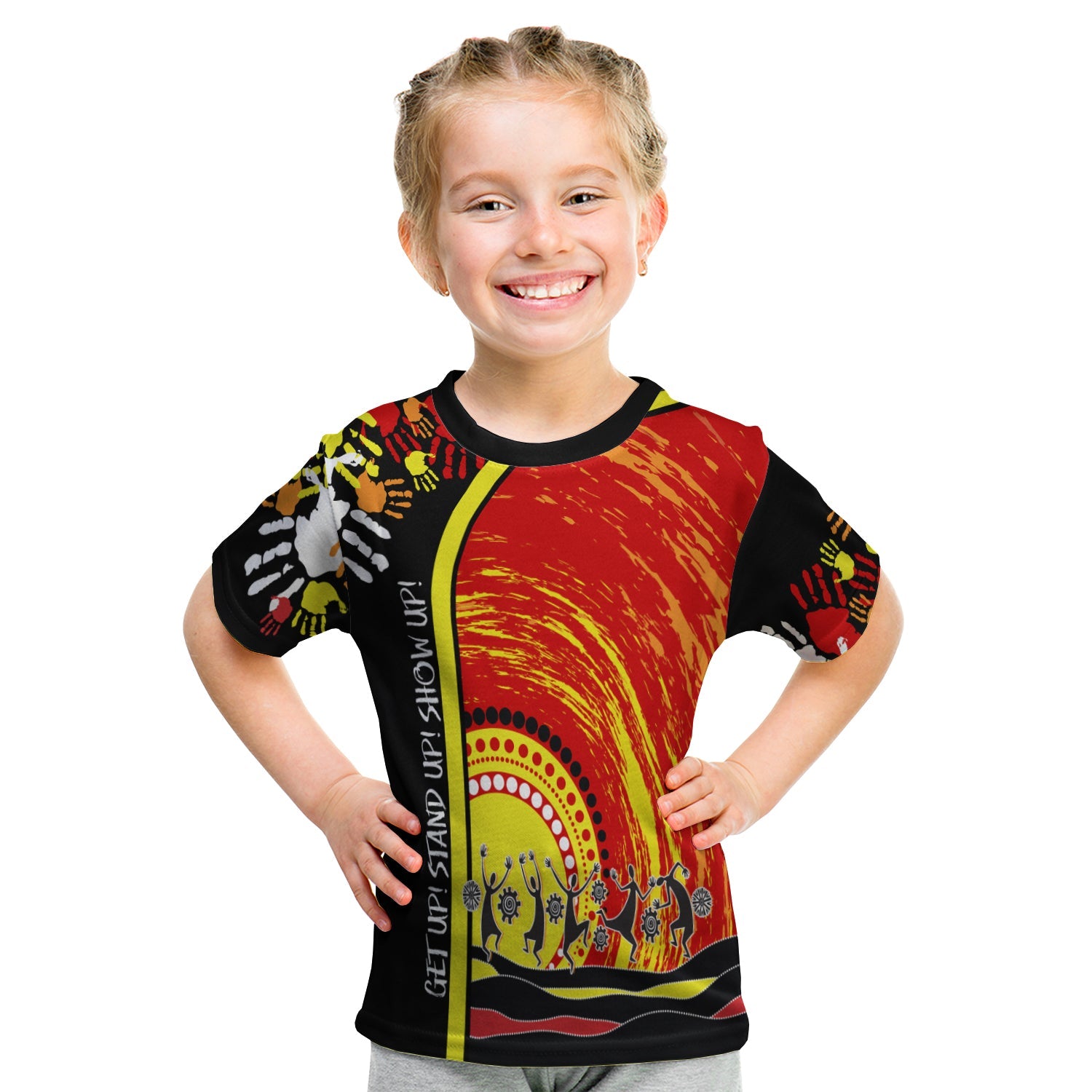 (Custom Personalised) Aboriginal NAIDOC Week 2022 KID T shirt Get Up Stand Up Show Up - Vibe Hoodie Shop