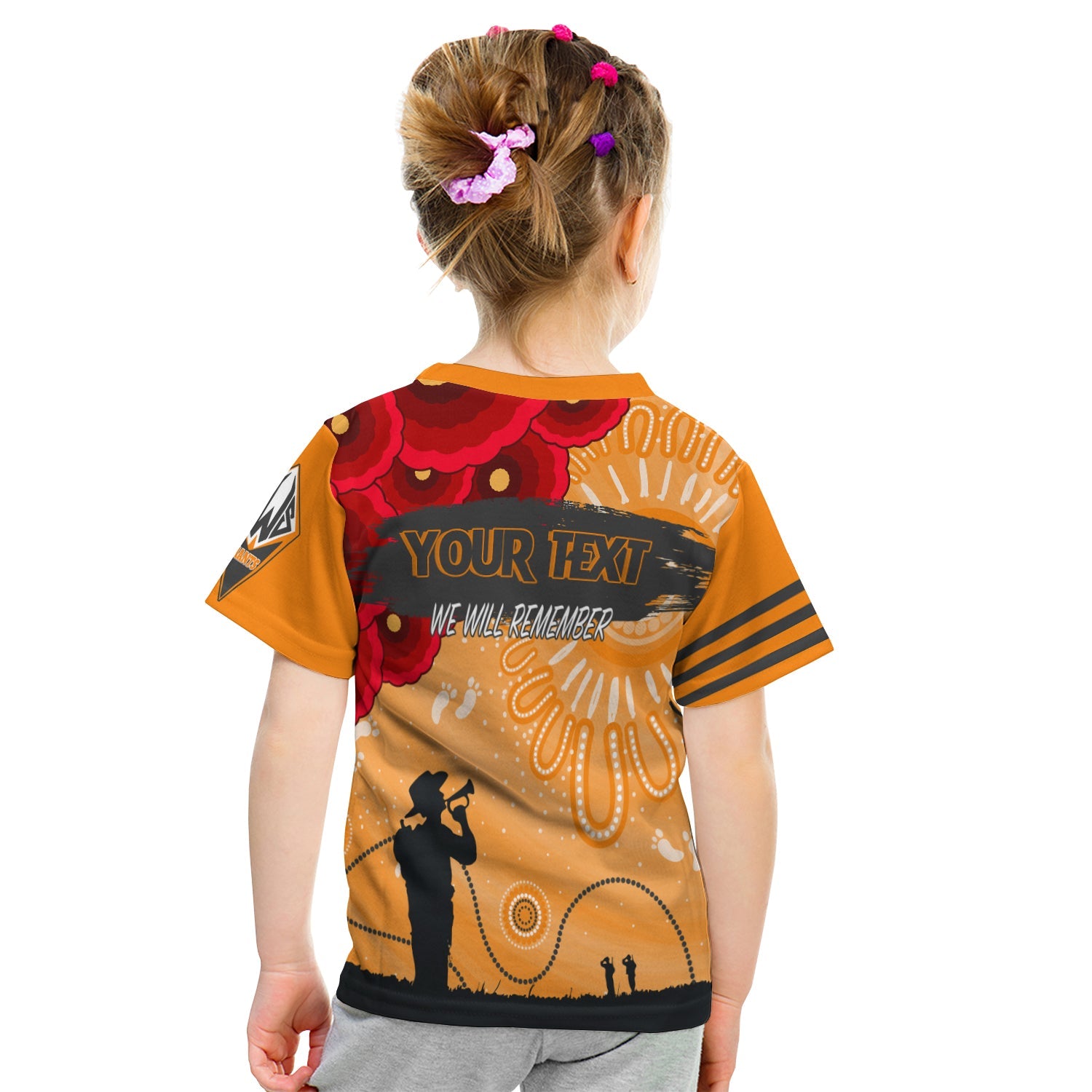 (Custom Personalised) GWS Giants Indigenous ANZAC Day KID T shirt We Will Remember - Vibe Hoodie Shop