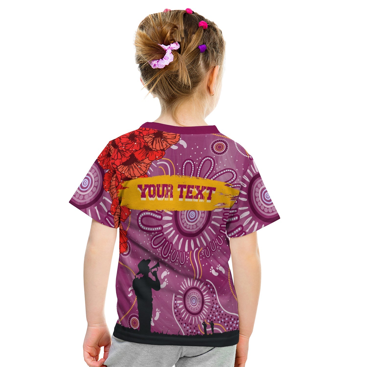 (Custom Personalised) Brisbane Lions Indigenous ANZAC Day KID T shirt We Will Remember - Vibe Hoodie Shop