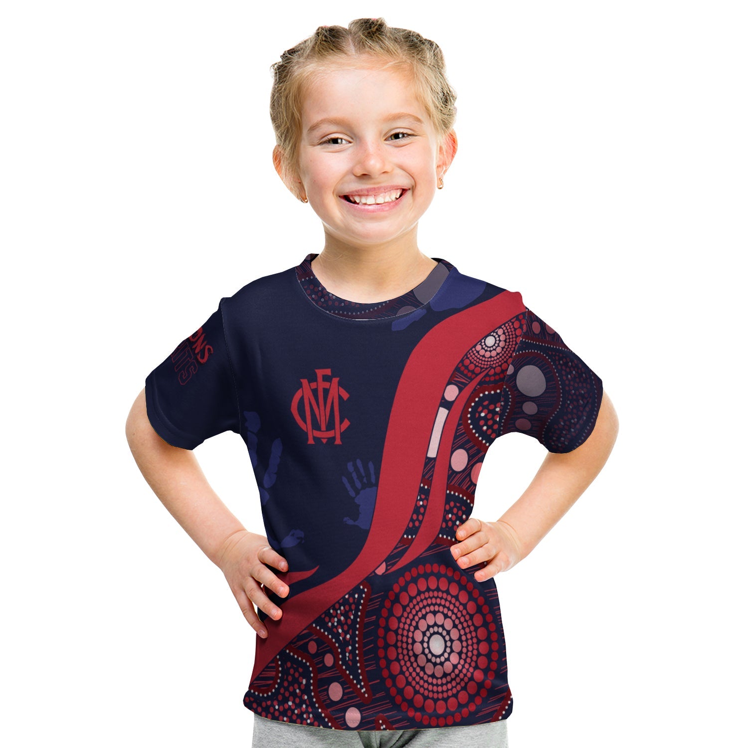 Personalised Melbourne Dees Aboriginal T Shirt KID Demons Spirit - Vibe Hoodie Shop