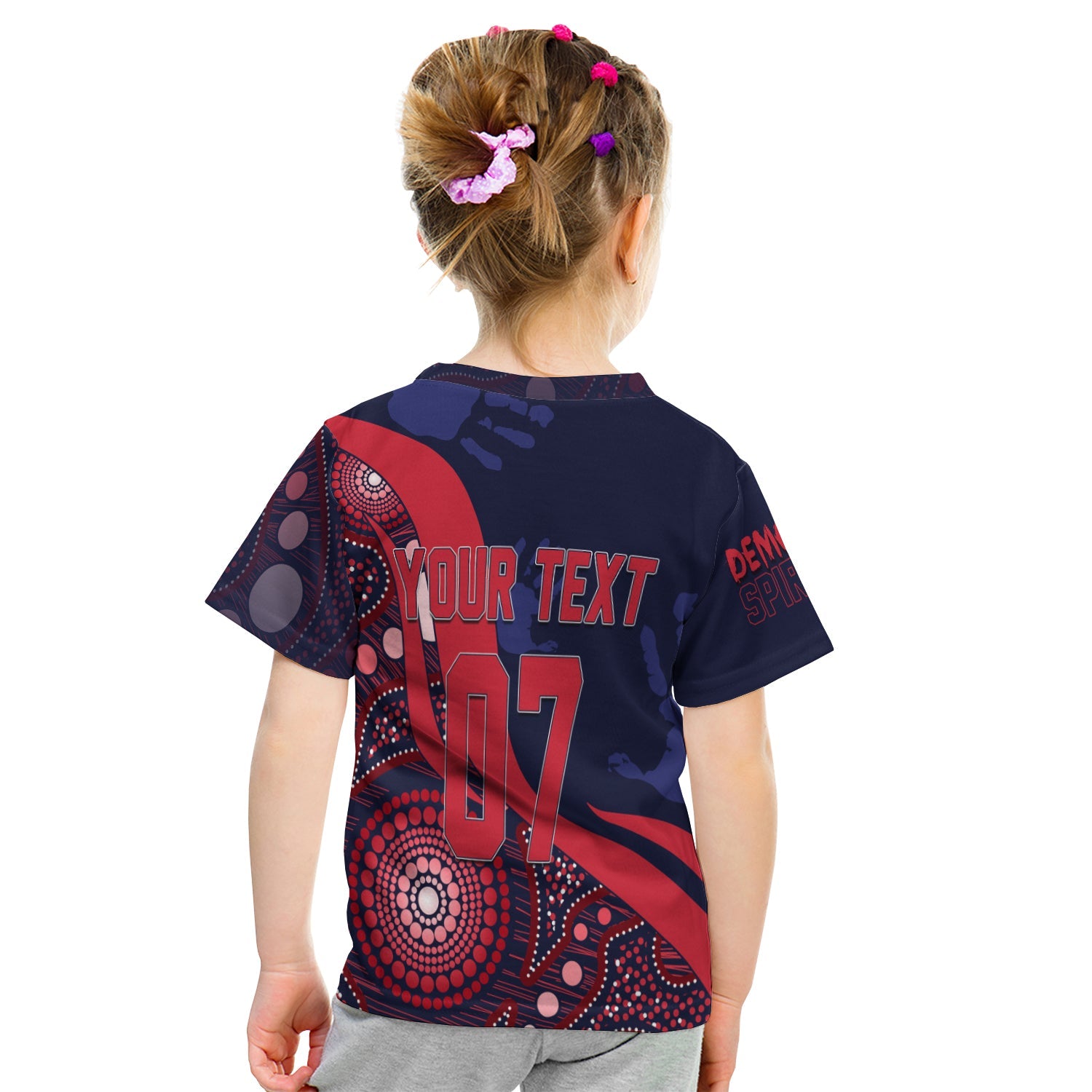 Personalised Melbourne Dees Aboriginal T Shirt KID Demons Spirit - Vibe Hoodie Shop