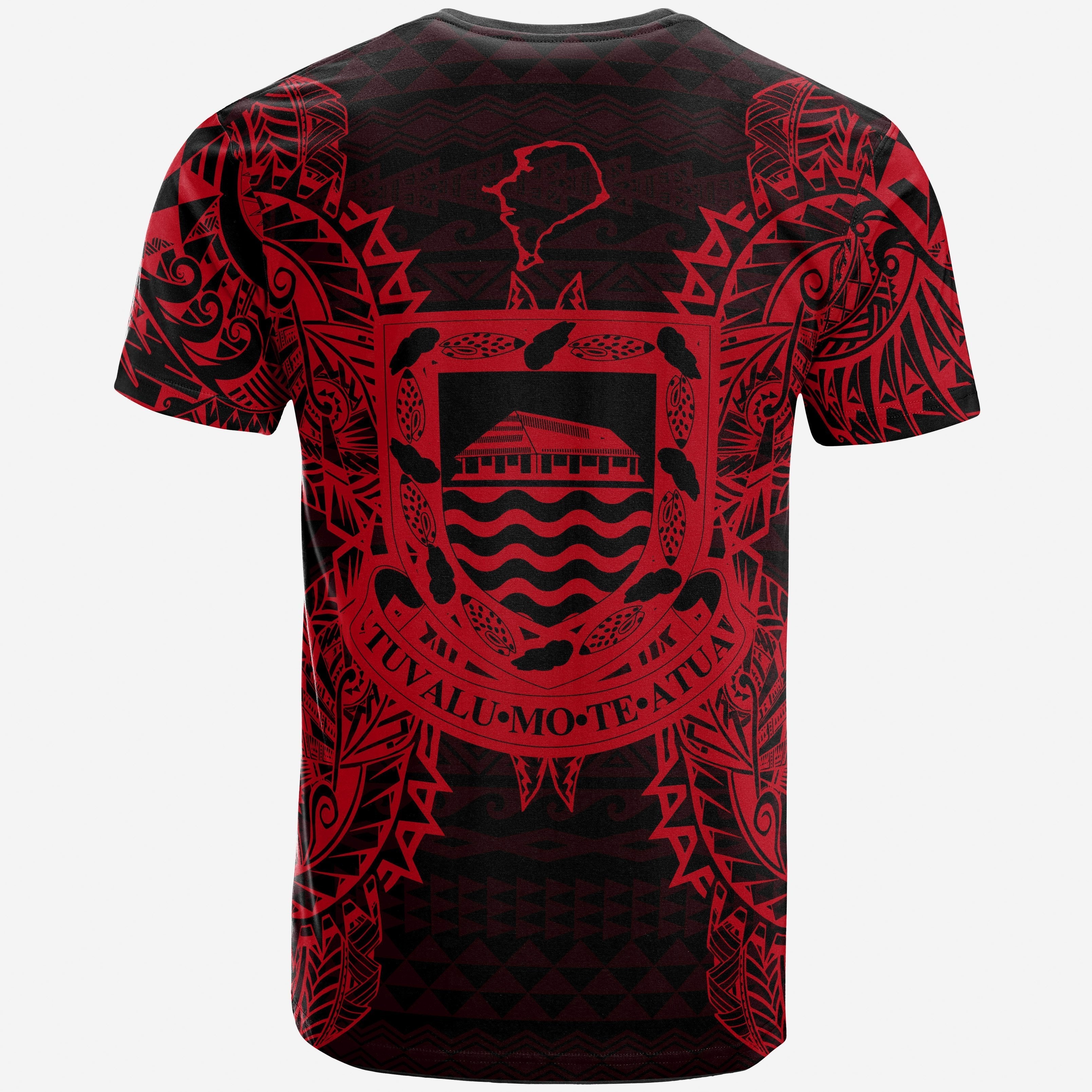 Vibe Hoodie Tuvalu All T shirt - Tuvalu Coat Of Arms Map Polynesian Tattoo Red - Vibe Hoodie Shop