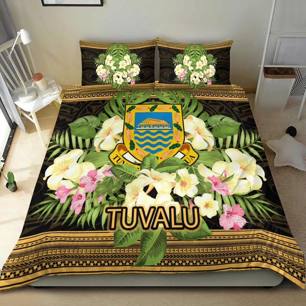 Tuvalu Bedding Set - Polynesian Gold Patterns Collection - Vibe Hoodie Shop