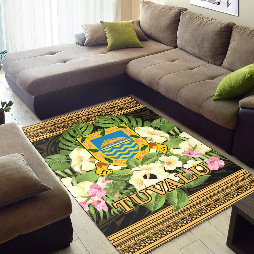 Tuvalu Area Rug - Polynesian Gold Patterns Collection - Vibe Hoodie Shop