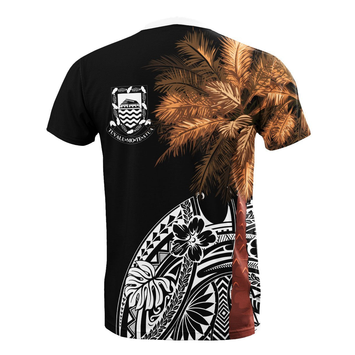 Vibe Hoodie Tuvalu All T shirt - Polynesian Palm Tree Black - Vibe Hoodie Shop