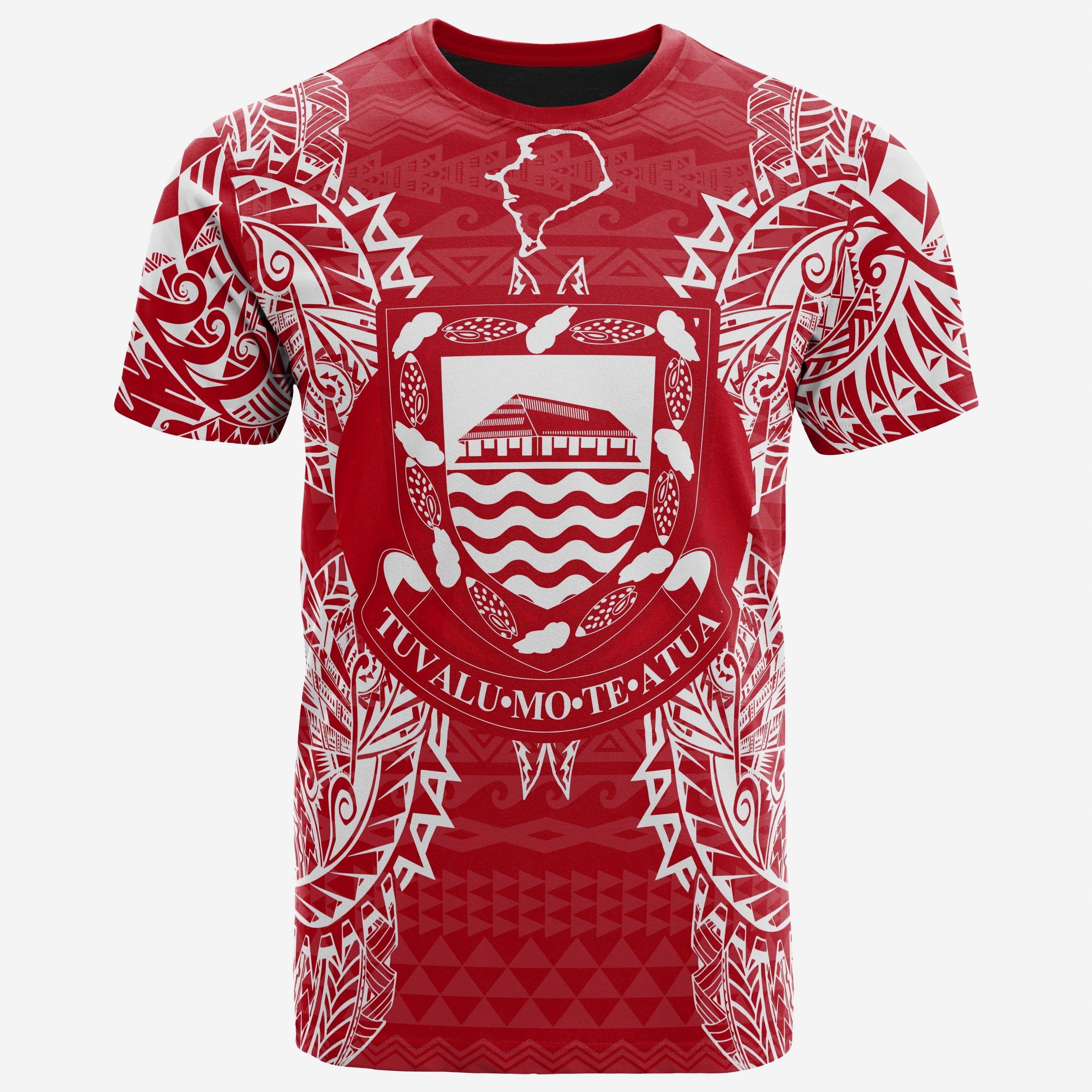 Vibe Hoodie Tuvalu All T shirt - Tuvalu Coat Of Arms Map Polynesian Tattoo Red White - Vibe Hoodie Shop