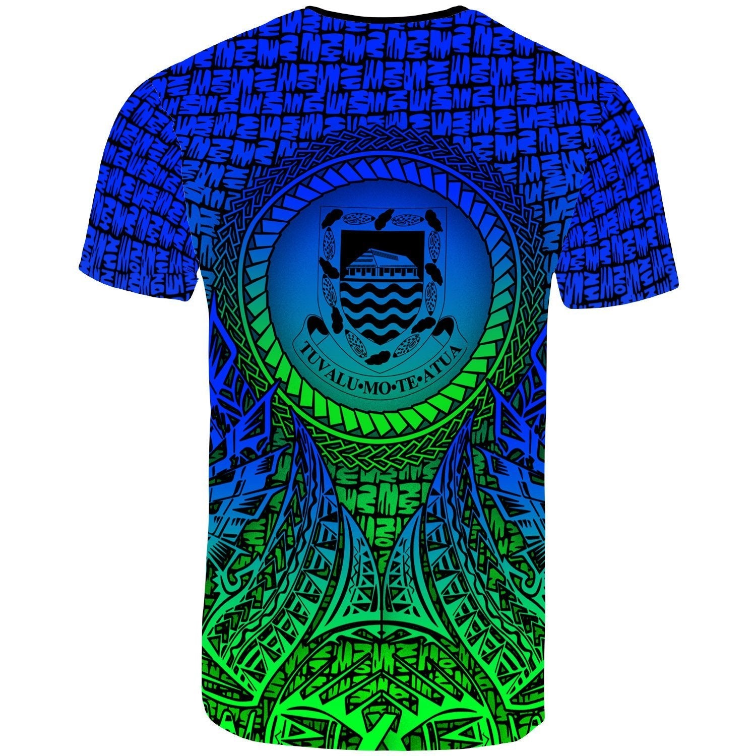 Vibe Hoodie Tuvalu T shirt - Circle Pattern Blue - Vibe Hoodie Shop