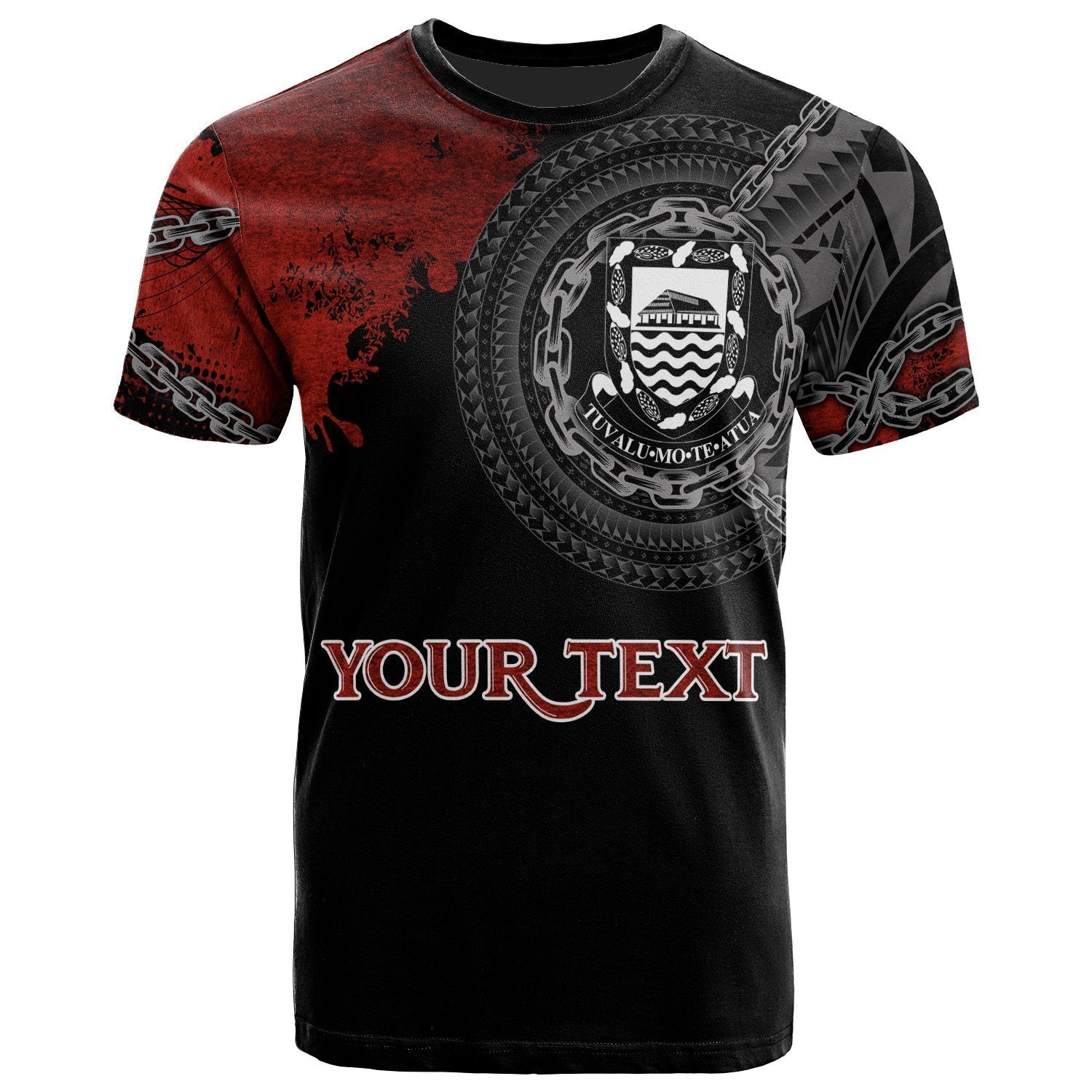 Tuvalu Polynesian Personalised T shirt - Polynesian Chain Style - Vibe Hoodie Shop