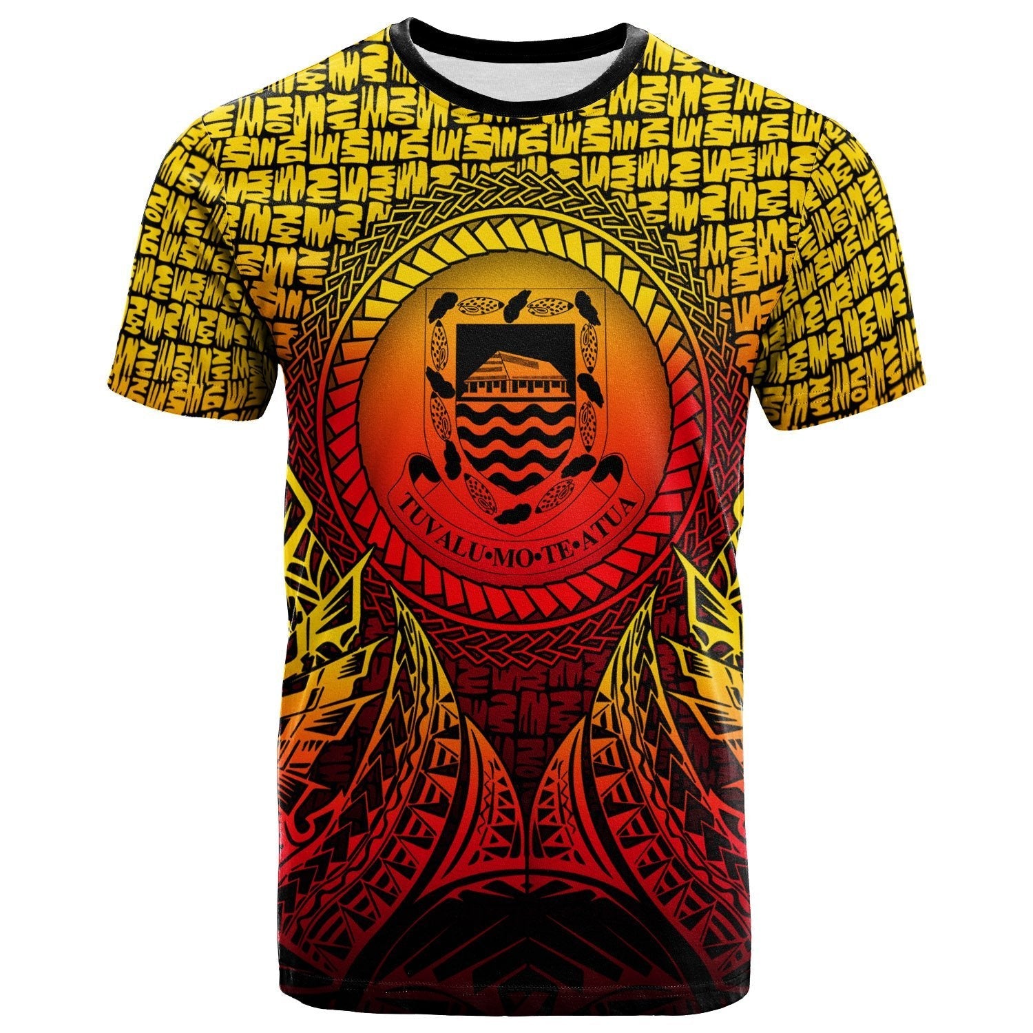 Vibe Hoodie Tuvalu T shirt - Circle Pattern Yellow - Vibe Hoodie Shop