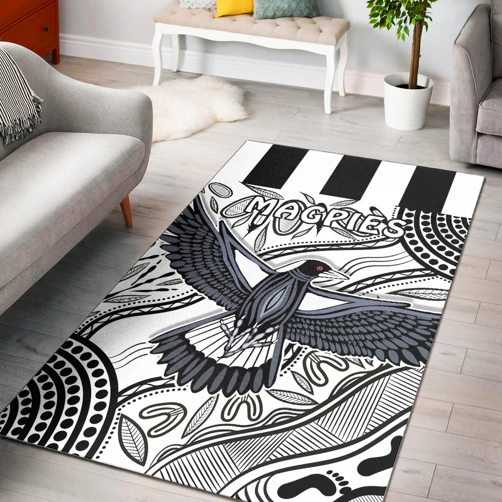 Magpies Lovers Area Rug Collingwood Forever - Vibe Hoodie Shop