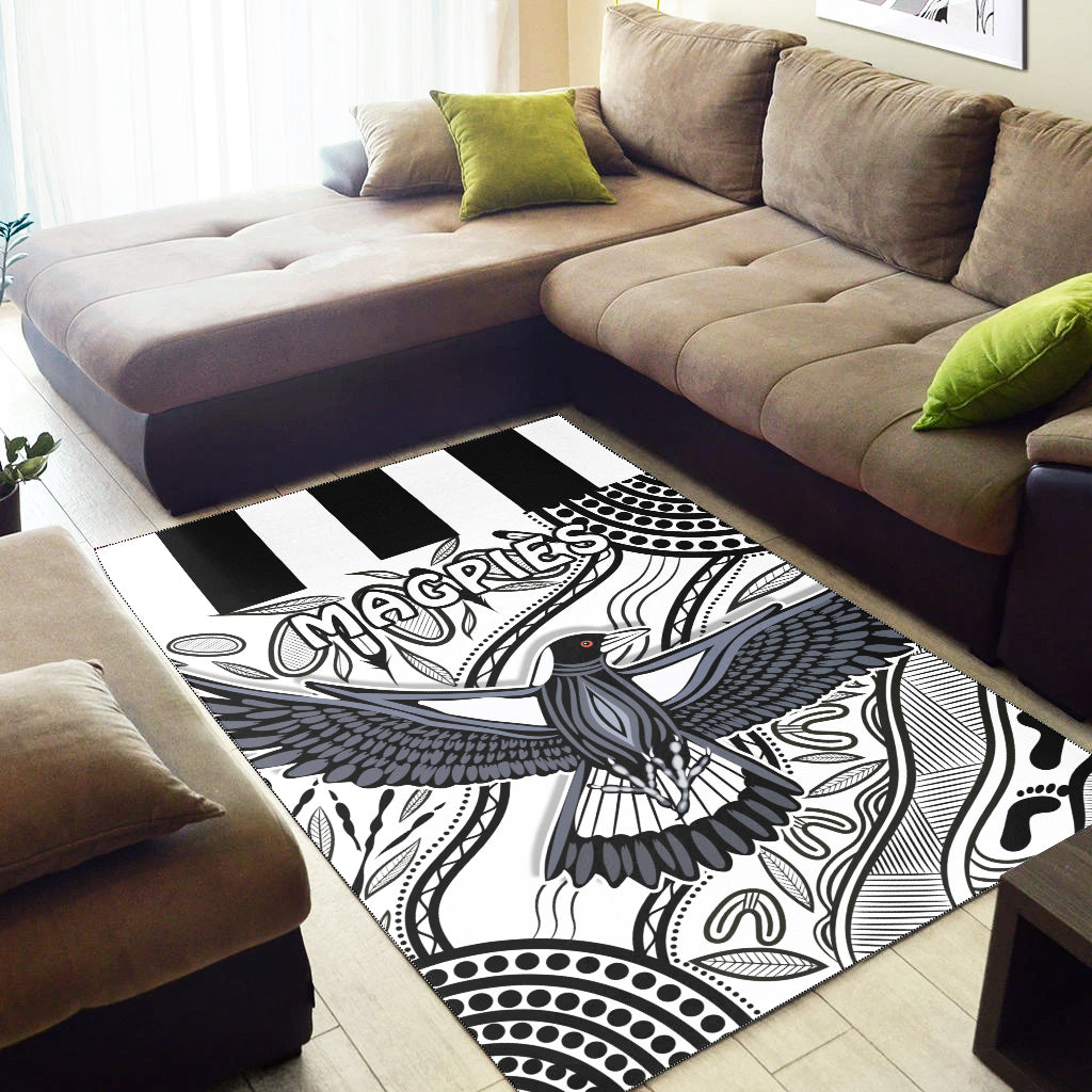 Magpies Lovers Area Rug Collingwood Forever - Vibe Hoodie Shop