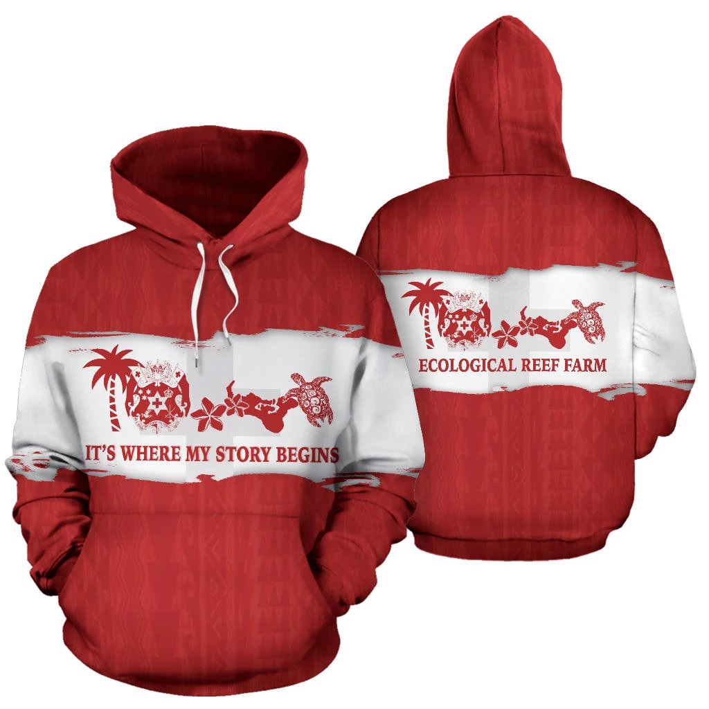 Tonga Where My Story Begins Custom Personalied Hoodie Red - Vibe Hoodie Shop