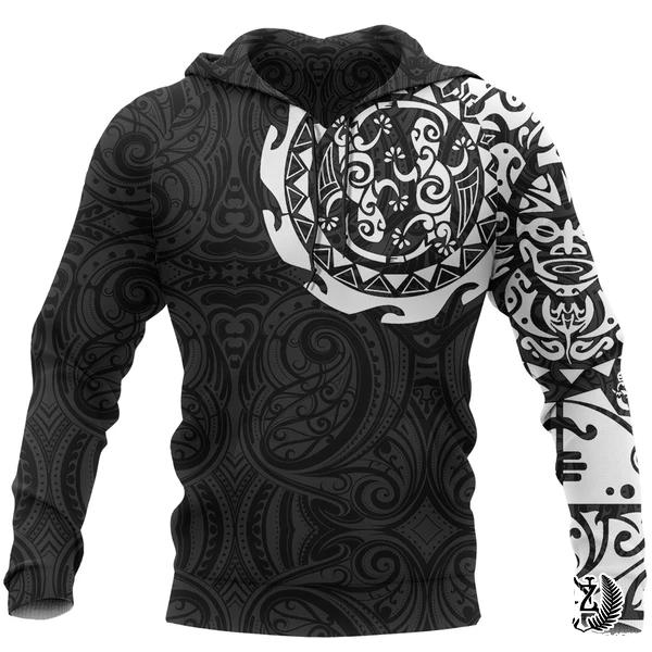 Maori Tattoo Hoodie, New Zealand Lizard Pullover Hoodie - Vibe Hoodie Shop