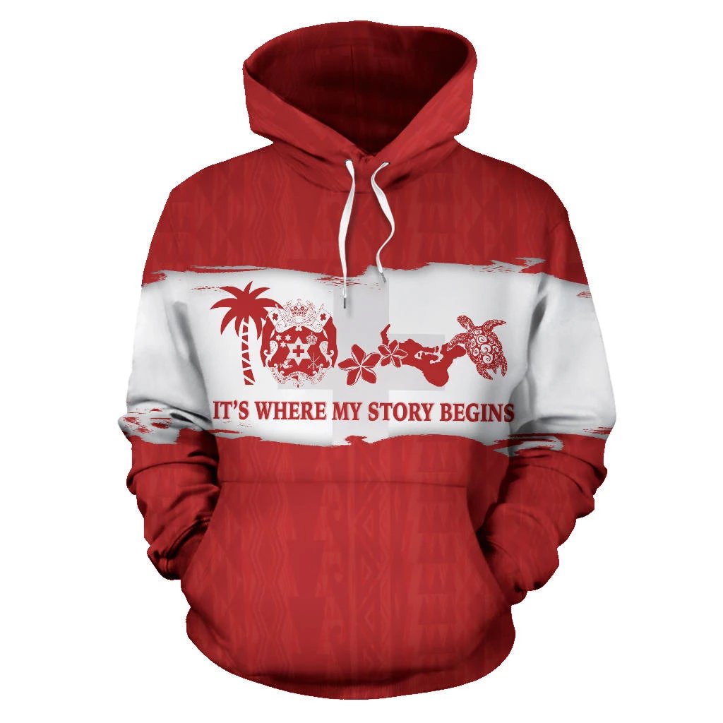 Tonga Where My Story Begins Custom Personalied Hoodie Red - Vibe Hoodie Shop