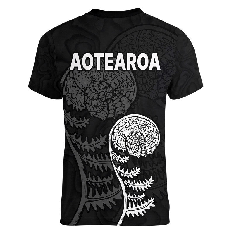 Aotearoa Silver Fern V-Neck T Shirt - Vibe Hoodie Shop