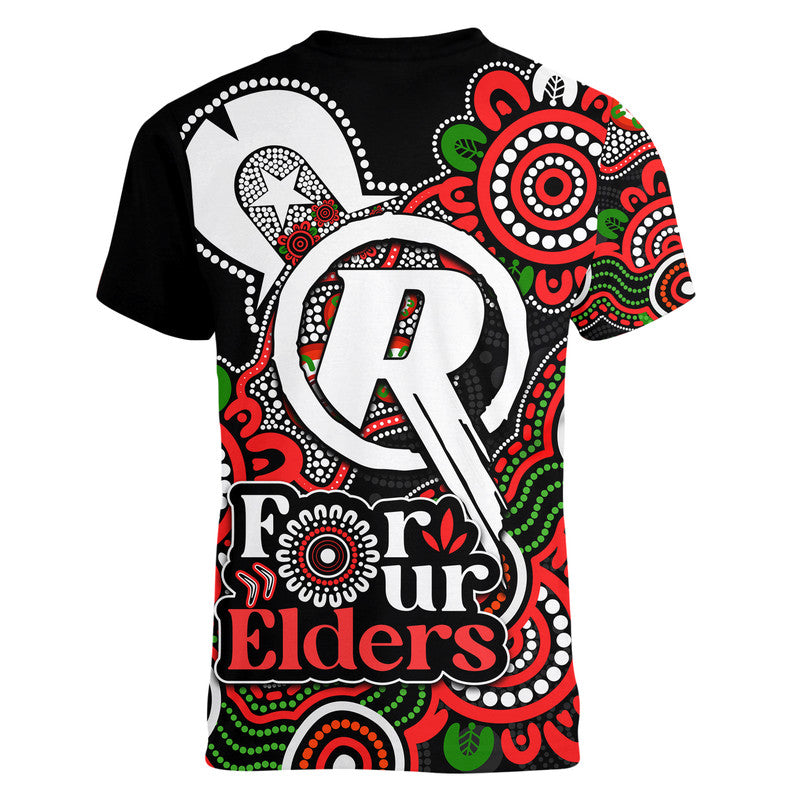 Melbourne Renegades Cricket V-Neck T Shirt NAIDOC Torres Strait For Our Elders - Vibe Hoodie Shop