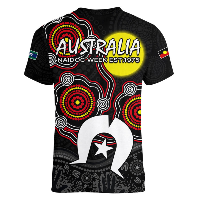 NAIDOC V-Neck T Shirt Aboriginal and Torres Strait Islander - Vibe Hoodie Shop