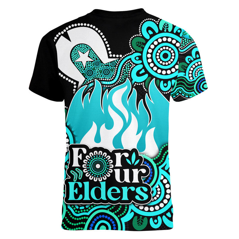 Brisbane Heat Cricket V-Neck T Shirt NAIDOC Torres Strait For Our Elders - Vibe Hoodie Shop